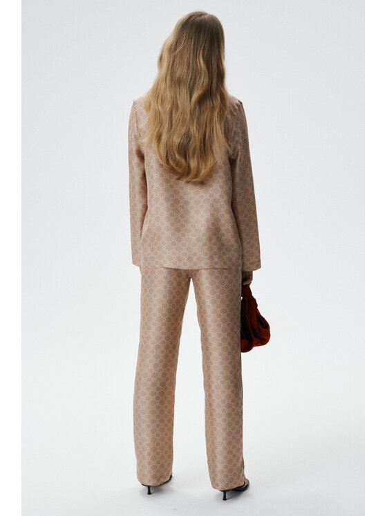 MARI PRETI MARI PRETI Pantaloni di tessuto MONOGRAM M Beige Regular Fit