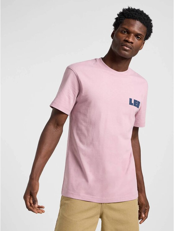 Lee Lee T-Shirt WW GRAPHIC TEE Różowy Regular Fit