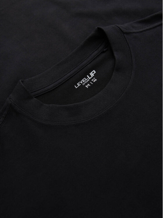 Ombre Ombre T-Shirt OM-TSBC-0234 Czarny Loose Fit