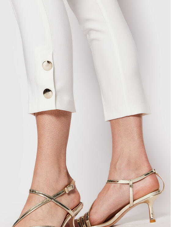 Rinascimento Rinascimento Riidest püksid CFC0108705003 Valge Slim Fit