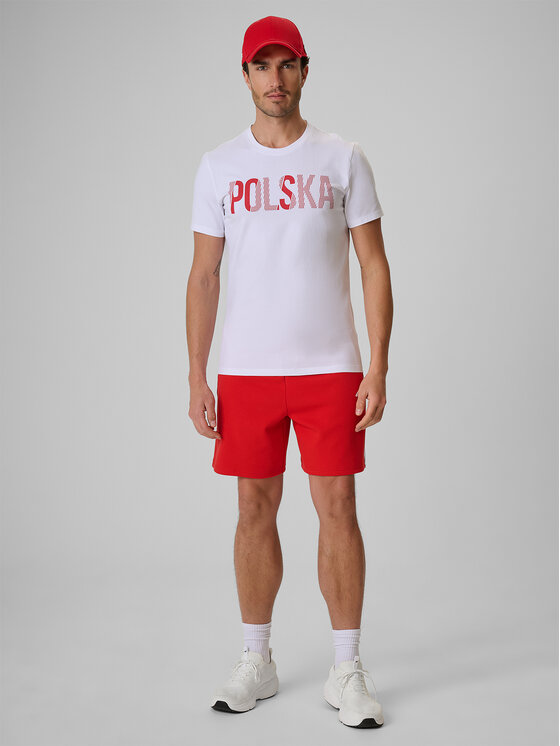 4F 4F Szorty sportowe STREFA KIBICA Czerwony Regular Fit