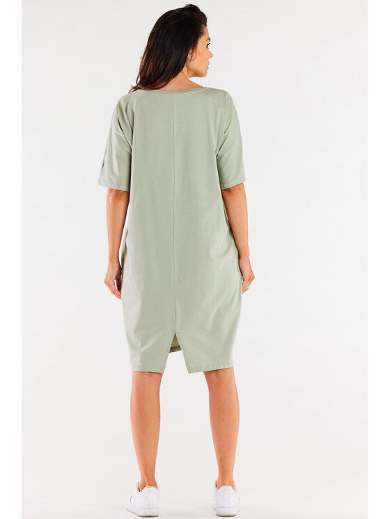 Infinite You Infinite You Sukienka letnia M303 Zielony jasny Basic Fit