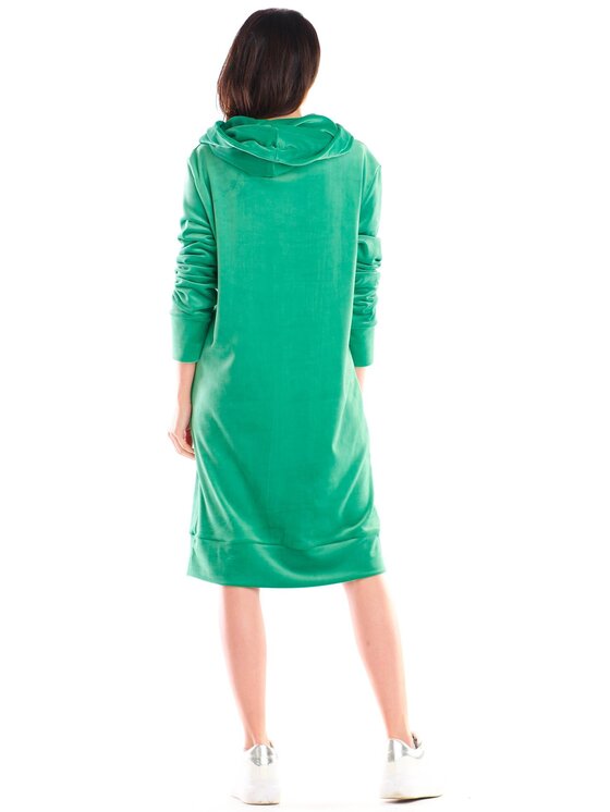 Awama Awama Sukienka dzianinowa A414 Zielony Basic Fit