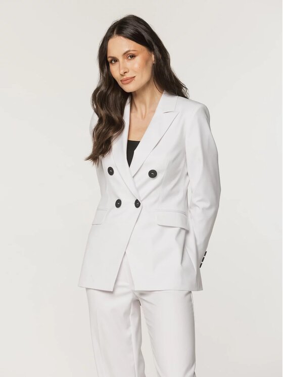 Willsoor Willsoor Marynarka 68132 Biały Regular Fit