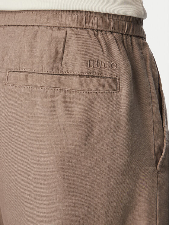 HUGO HUGO Kratke hlače iz tkanine Cino 262FW 50562792 Svetlo rjava Straight Fit