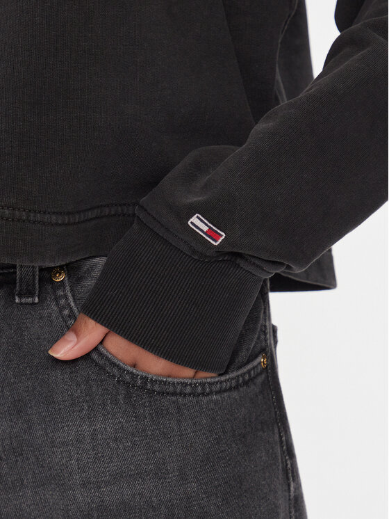 Tommy Jeans Tommy Jeans Džemperis Vintage Eagle DW0DW16415 Juoda Cropped Fit