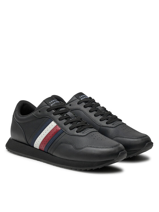 Tommy Hilfiger Tommy Hilfiger Superge Runner Evo Lth Mix Ess FM0FM05121 Črna