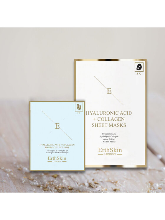 Erthskin London Erthskin London Maska Kwas Hialuronowy i Kolagen + Hydrożelowe Płatki pod Maska do twarzy