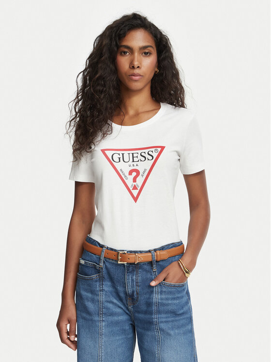 Guess Тишърт W1YI1B I3Z14 Бял Slim Fit