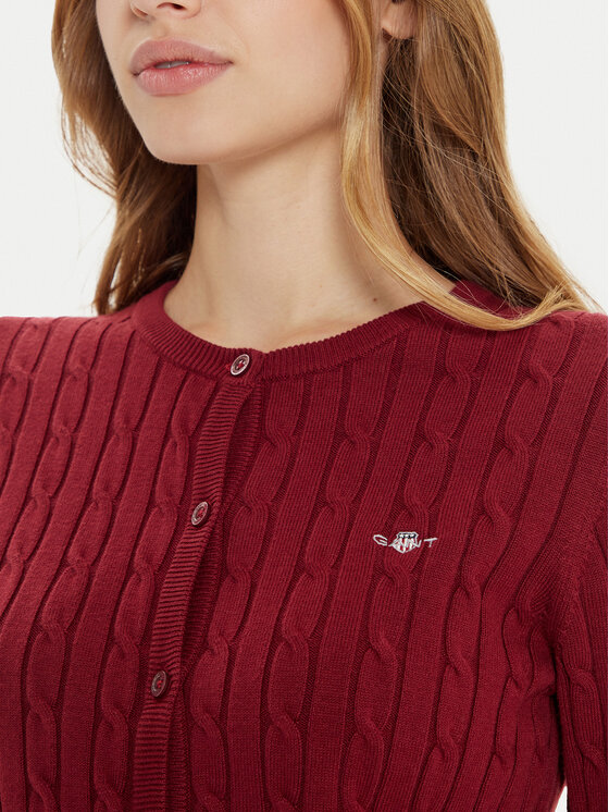 Gant Gant Pletena jopica 4800103 Rdeča Slim Fit