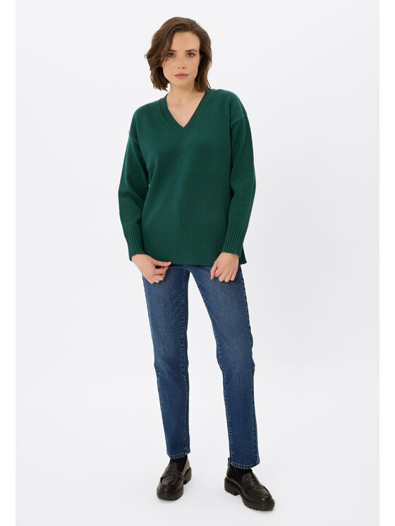 Volcano Volcano Sweter S-NOVA Zielony Regular Fit