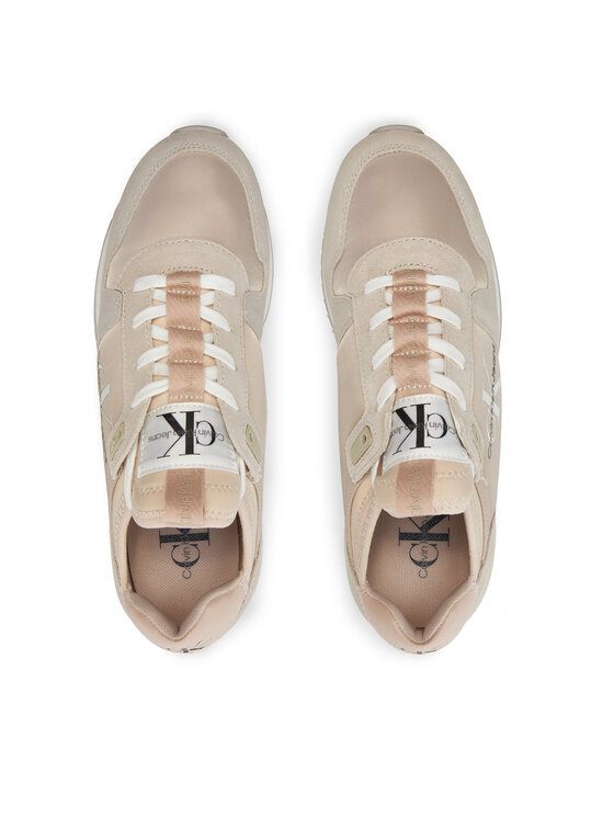 Calvin Klein Jeans Calvin Klein Jeans Sneakers Runner Sock Laceup Ny-Lth Wn YW0YW00840 Écru
