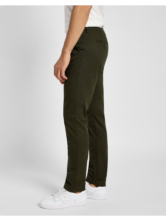 Lee Lee Chinosy SLIM CHINO Zielony Slim Fit