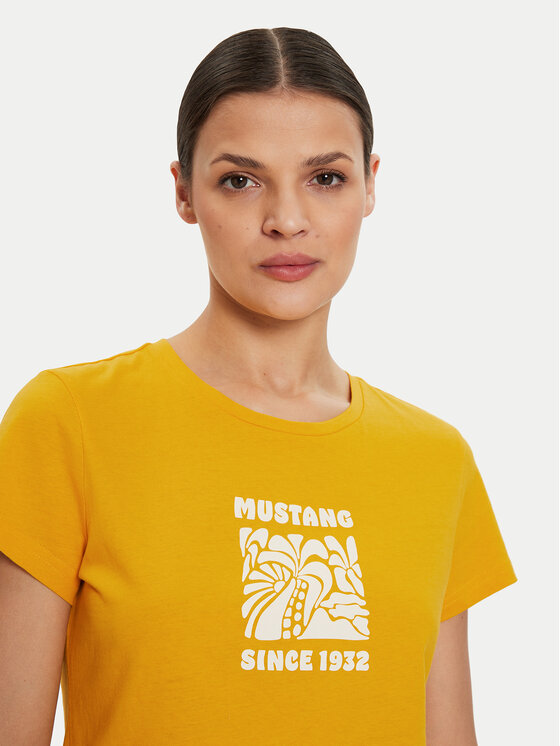 Mustang Mustang T-särk Loa 1015162 Kollane Slim Fit