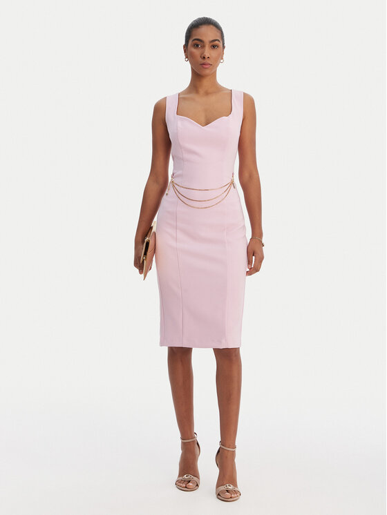 Fracomina Fracomina Коктейлна рокля FR26SD2017W42901 Розов Slim Fit