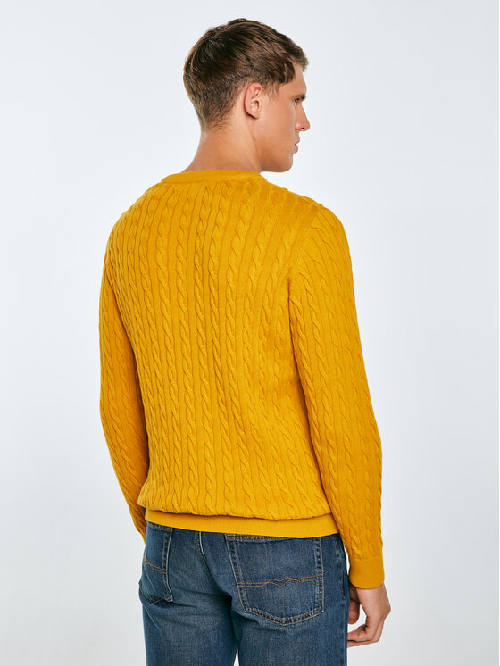 BIG STAR BIG STAR Sweter AMARIS Żółty Basic Fit
