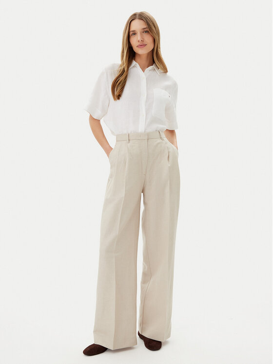 Tommy Hilfiger Tommy Hilfiger Medžiaginės kelnės WW0WW45460 Smėlio Relaxed Fit