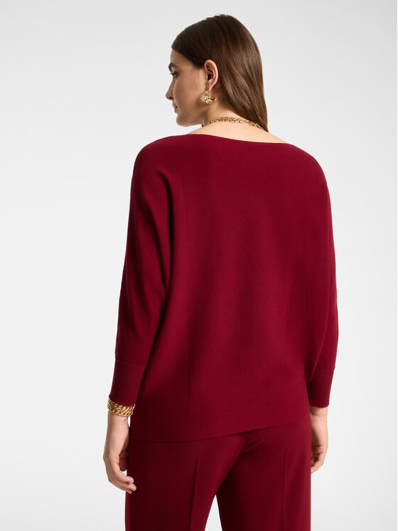 Elena Mirò Elena Mirò Sweter M011Z000770N036 Bordowy Over Fit