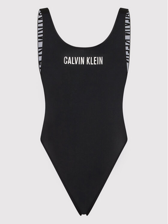 Calvin Klein Swimwear Badeanzug Scoop KW0KW01599 Schwarz Modivo