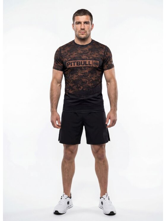 PITBULL PITBULL Koszulka techniczna HEX CAMO HILLTOP Beżowy Regular Fit
