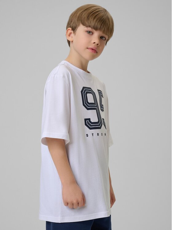 4F 4F T-Shirt 4FJRSS26TTSHM3786-10S Biały Loose Fit