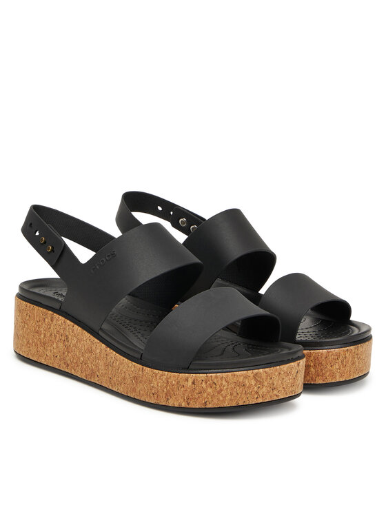 Crocs Crocs Sandały Brooklyn Cork Low Wedge 211144 Czarny