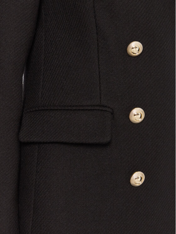 Rinascimento Rinascimento Gyapjú kabát CFC0126209003 Fekete Slim Fit