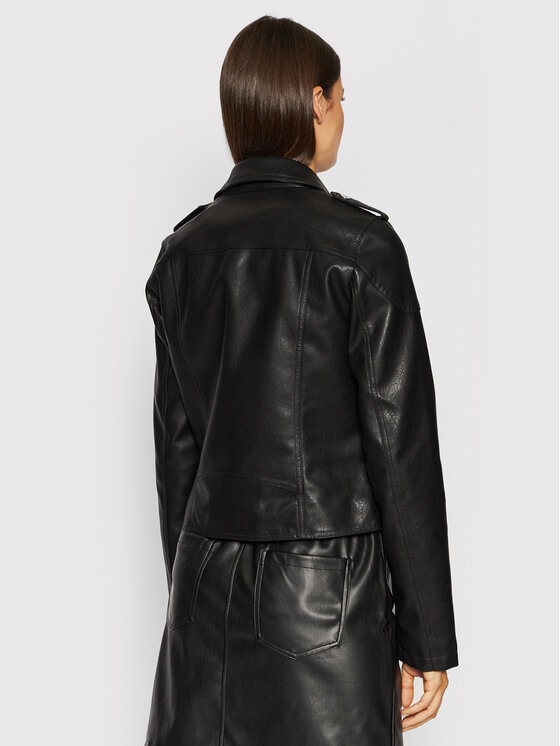 Noisy May Noisy May Jakna iz umetnega usnja Rollo 27017175 Črna Slim Fit