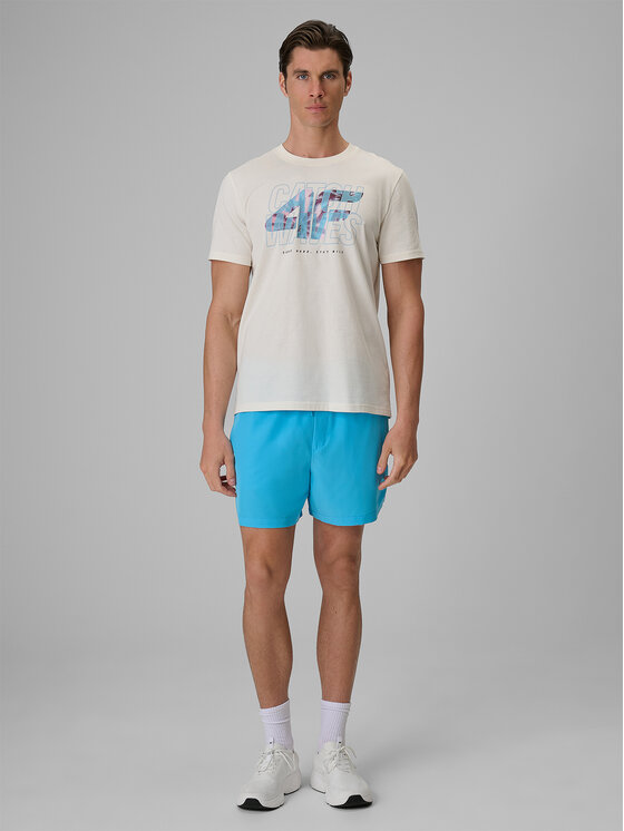 4F 4F T-Shirt CATCH THE WAVE Biały Regular Fit