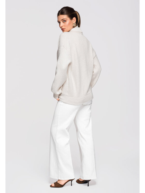 Ombre Ombre Kardigan OW-SWCD-0104 Kremowy Oversize