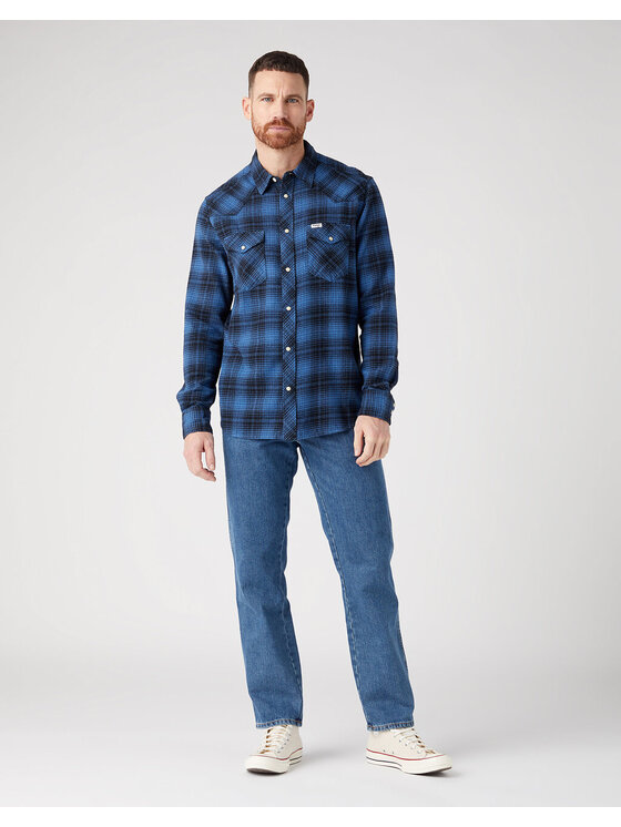 Wrangler Wrangler Koszula LS WESTERN SHIRT Niebieski Regular Fit