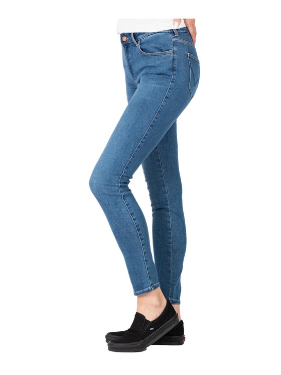 Wrangler Wrangler Jeansy W28KAEX11 Niebieski Skinny Fit