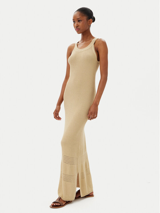 Selmark Selmark Літня сукня BC199 Бежевий Slim Fit