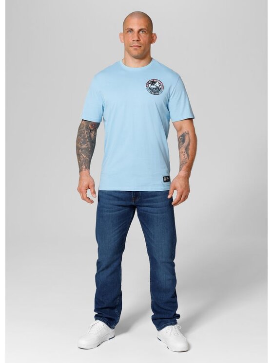 PITBULL PITBULL T-Shirt Koszulka Błękitny Regular Fit