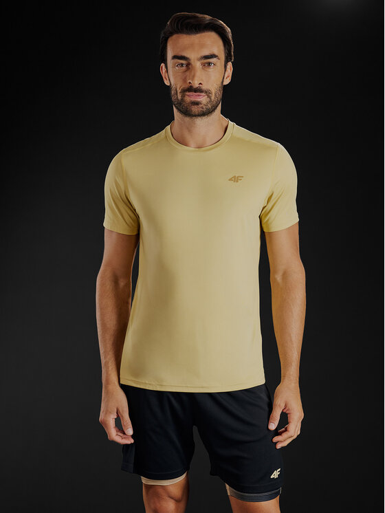 4F 4F Koszulka techniczna GOLDEN WARRIOR Brązowy jasny Regular Fit