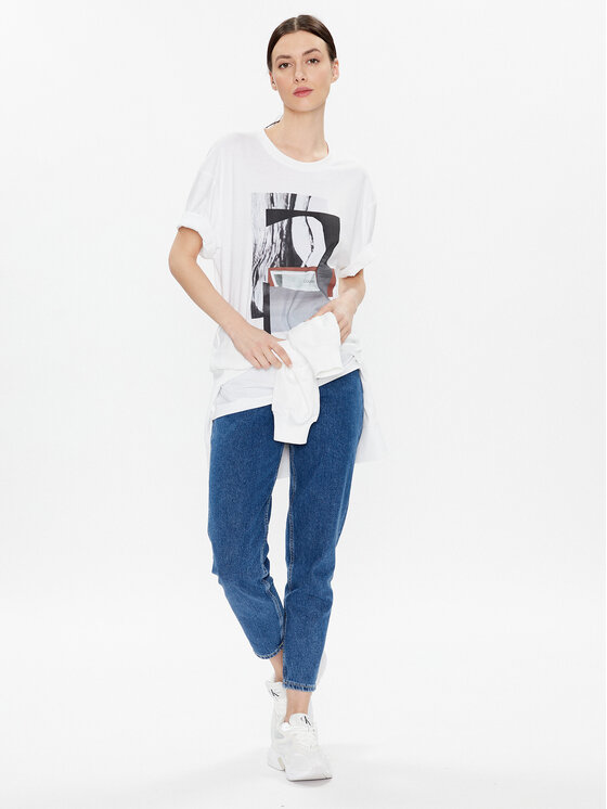 Calvin Klein Calvin Klein T-krekls Photo Print Graphic K20K204995 Balts Relaxed Fit