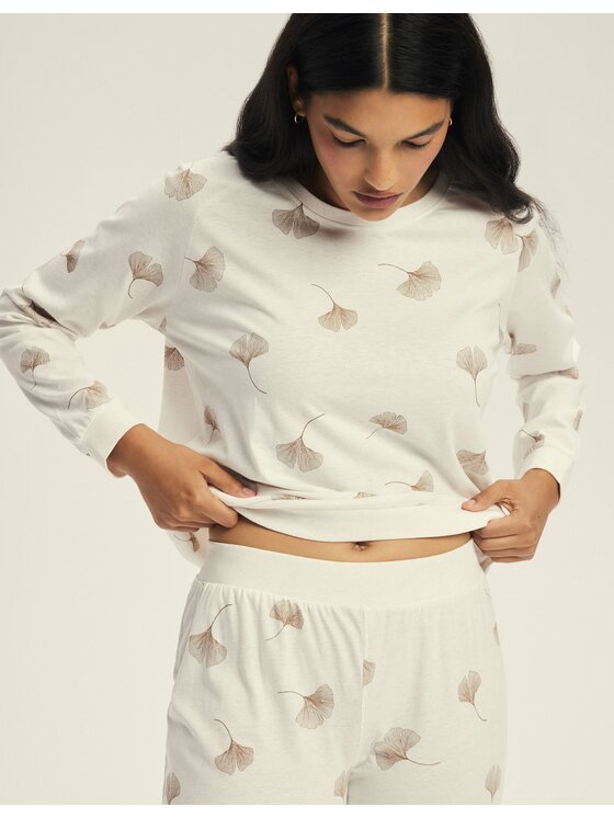 Esotiq Esotiq Piżama 43833 Beżowy Regular Fit