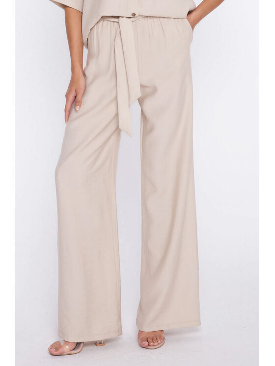 NIFE NIFE Kalhoty z materiálu SD135 Béžová Modern Relaxed Fit