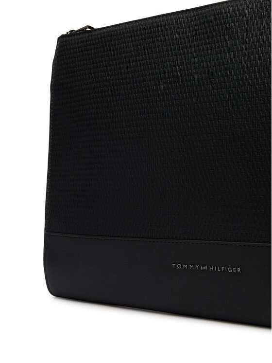Tommy Hilfiger Tommy Hilfiger Nešiojamo kompiuterio dėklas Metal Logo Woven Laptop Sleeve AM0AM14303 Juoda