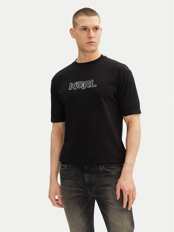 KARL LAGERFELD KARL LAGERFELD Póló 755156 552235 Fekete Regular Fit