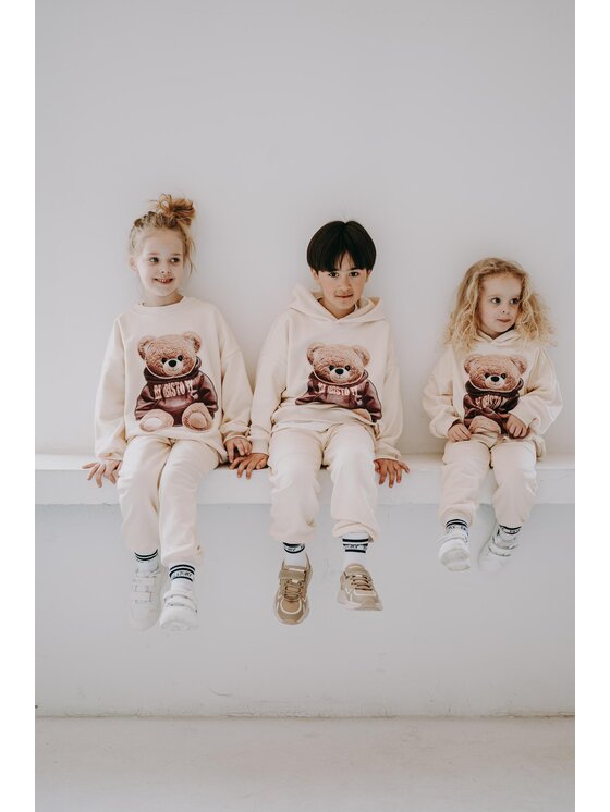 Bejbi Story Bejbi Story Bluza Bluza oversize Biscuit Teddy z kapturem Écru Oversize