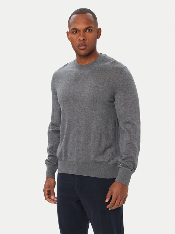 BOSS BOSS Sweter Leno 50571914 Szary ciemny Regular Fit