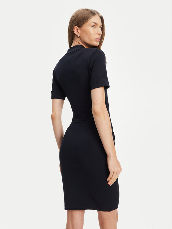 Guess Guess Trikotažinė suknelė W5YK29 Z0130 Tamsiai mėlyna Slim Fit