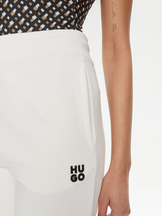 HUGO Hugo Teplákové kalhoty Nelfinia 50522417 Bílá Regular Fit