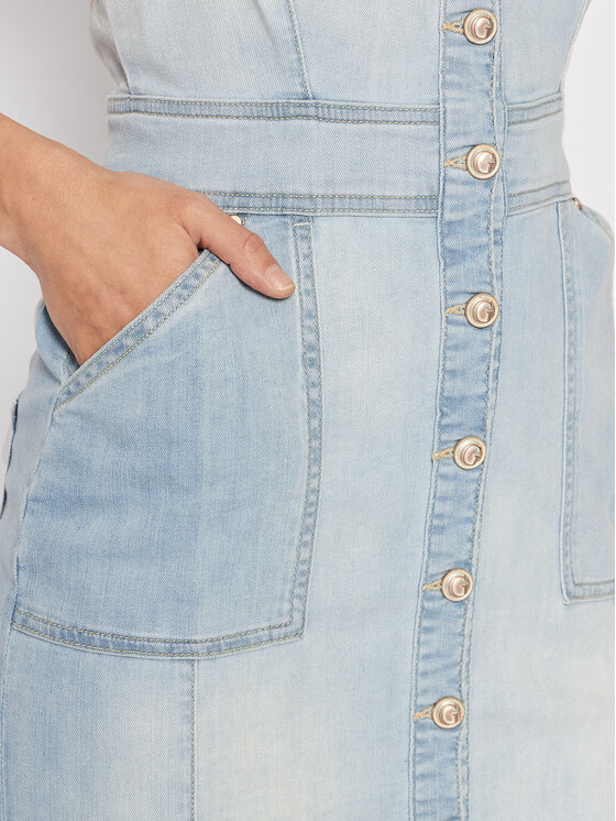 Guess Guess Джинсова сукня W2GK32 D4K94 Голубий Slim Fit
