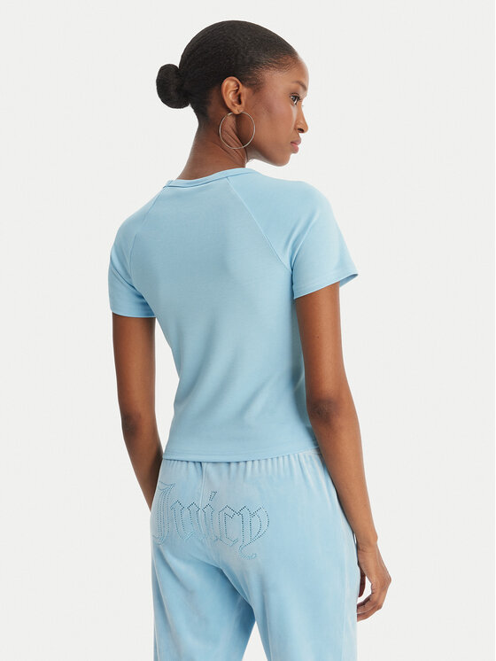 Juicy Couture Juicy Couture T-shirt Baby JCWCT126317 Svijetloplava Slim Fit