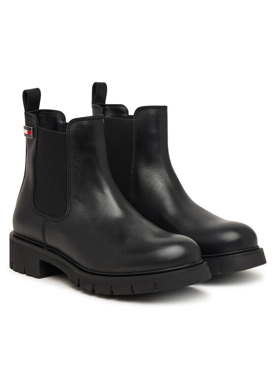 Tommy Jeans Tommy Jeans Ghete Jodhpur Tjw Cleated Chelsea Boots EN0EN03105 Negru