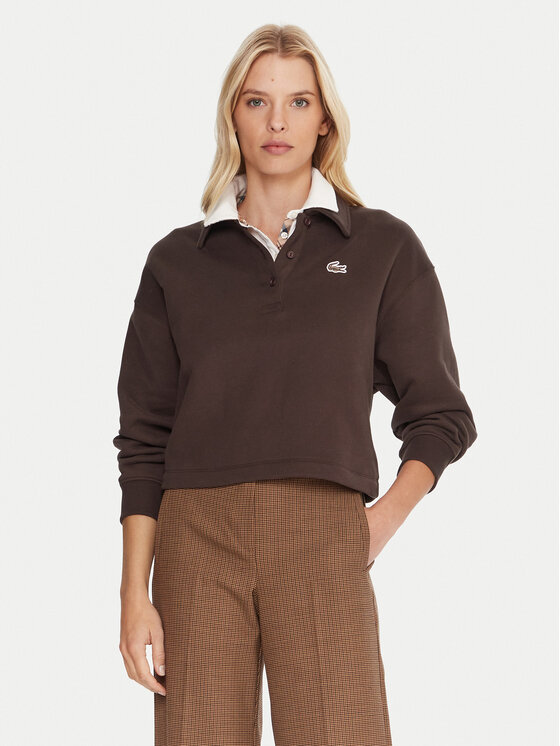 Lacoste Lacoste Bluză SF5275 Maro Relaxed Fit