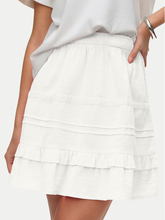 Vero Moda Vero Moda Mini sijonas Pretty 10325239 Balta Regular Fit