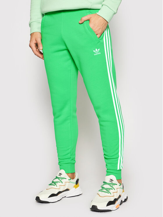 adidas Spodnie dresowe adicolor Classics 3-Stripes H06686 Zielony Slim Fit